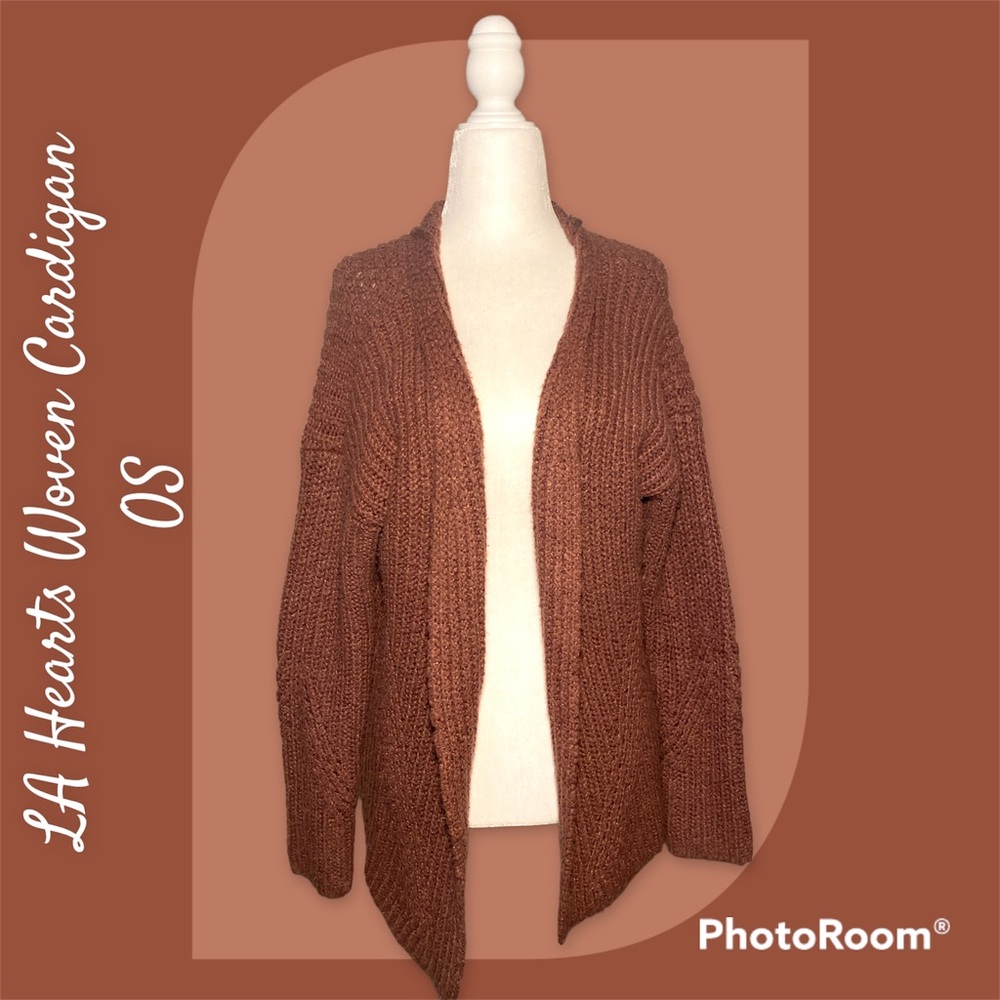 LA Hearts Cable Knit Cardigan Sweater OS